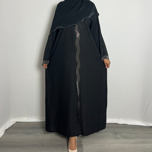 Half Bedazzled Abaya