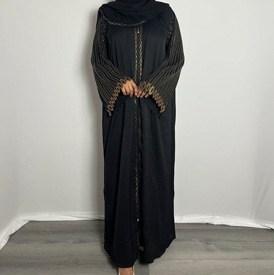 Lux Stoned Sleeve Abaya