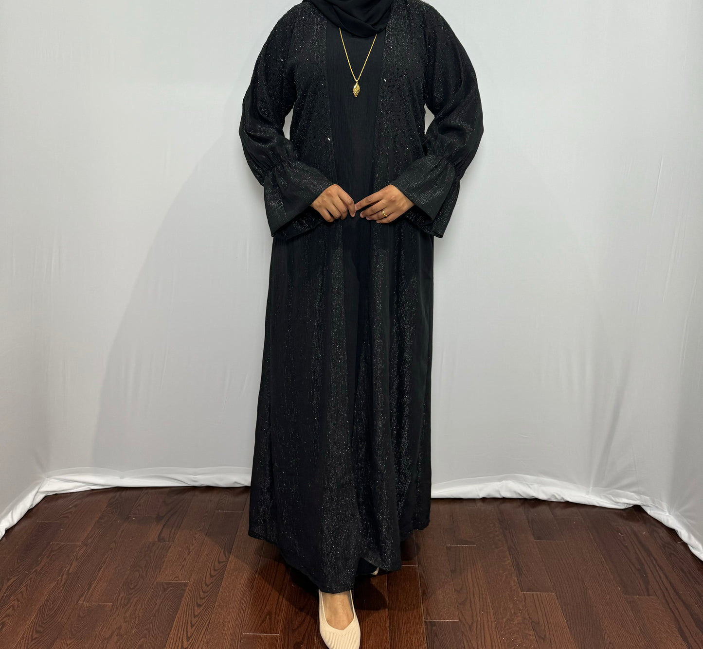 Beaded Glitter Abaya Set