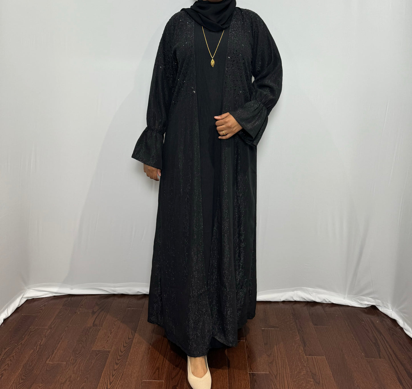 Beaded Glitter Abaya Set