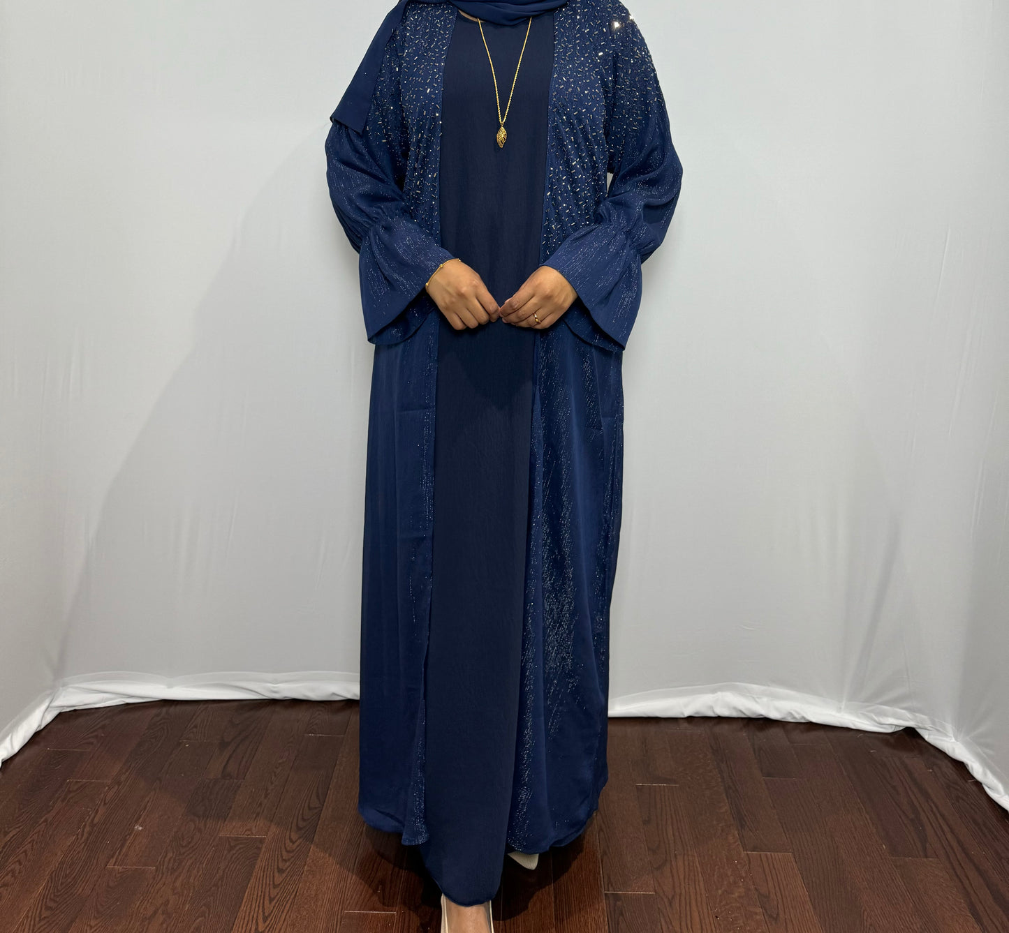 Beaded Glitter Abaya Set