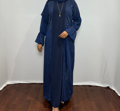 Beaded Glitter Abaya Set