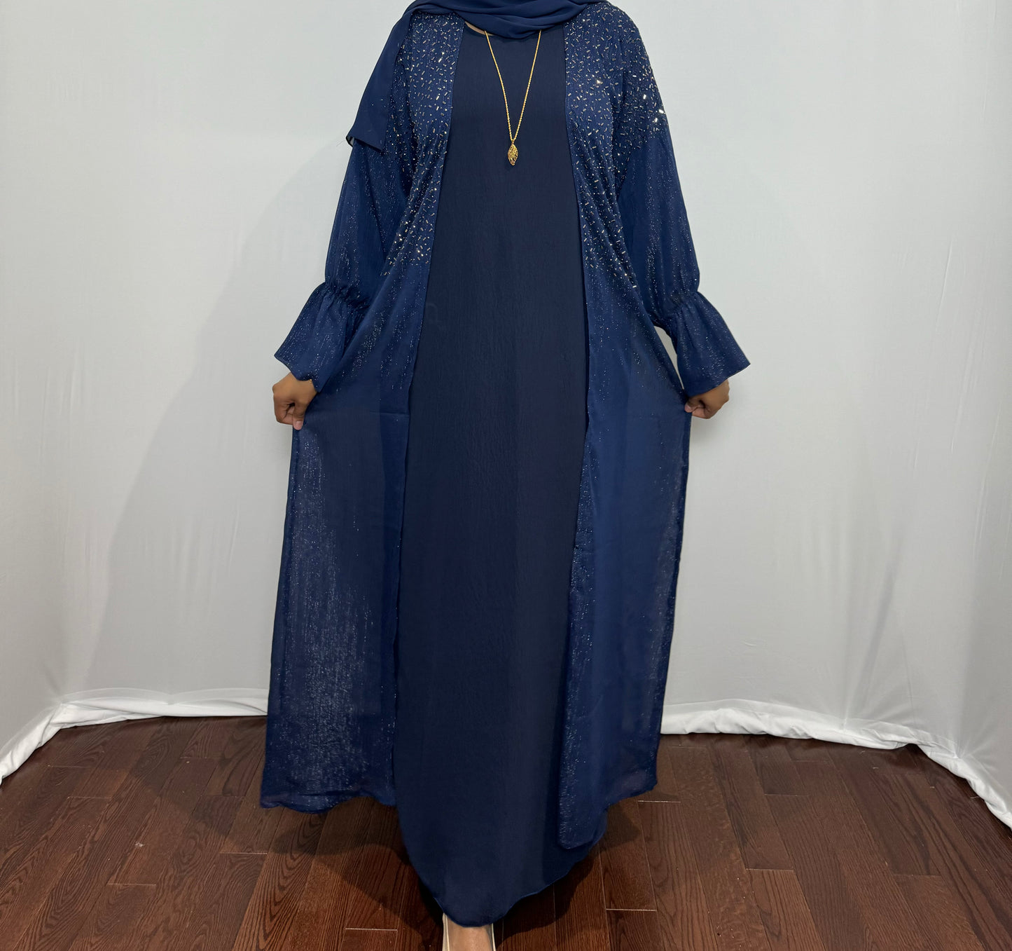 Beaded Glitter Abaya Set